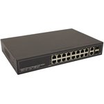 Управляемый L2 PoE коммутатор Gigabit Ethernet на 16 RJ45 PoE + 2 x RJ45 + 2 GE ...