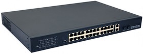 Фото 1/2 PoE коммутатор Fast Ethernet на 24 x RJ45 портов + 2 x GE Combo uplink порта. NS-SW-24F2G-P