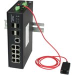 Промышленный управляемый(L2+) коммутатор Gigabit Ethernet на 8GE RJ45 +4GE SFP ...