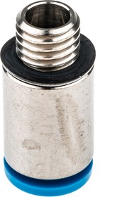 Фото 1/4 QSM-M7-6-I-R, QS Series Straight Threaded Adaptor, M7 Male to Push In 6 mm, Threaded-to-Tube Connection Style, 133007