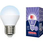 Светодиодная лампа LED-G45-7W/DW/E27/FR/NR. Форма шар, матовая. UL-00003821