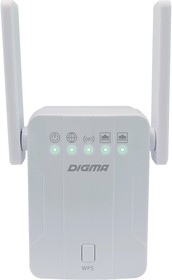Фото 1/5 Повторитель беспроводного сигнала Digma D-WR300 N300 10/100BASE-TX/Wi-Fi белый (упак.:1шт)