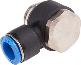 Фото 1/2 QSLV-G1/2-12, QS Series Elbow Threaded Adaptor, G 1/2 Male to Push In 12 mm, Threaded-to-Tube Connection Style, 186146