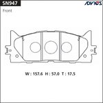 SN947, Дисковые тормозные колодки ADVICS (2 шт.);Дисковые тормозные колодки ADVICS