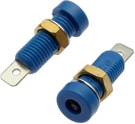Z032 4mm Socket BLUE, Клемма приборная Z032 4 мм, разъём синий, Ф4 мм