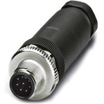 SACC-M12MS-8CON-PG9-M, Circular Metric Connectors M12 PLG 8P PG BLACK