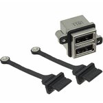 MUSBC111M5, USB Connectors Rugged USB-A stacked