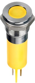 Q12F1CXXHY220E, Светодиодный индикатор в панель, Желтый, 220 В AC, 12 мм, 3 мА, 1.12 кд, IP67
