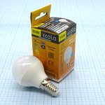 Лампа LED Ecola 10W тепл. шар (268), (E14), E14,2700k,82* 45,G45,композит
