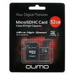 Флэш карта Micro SecureDigital 32Gb QUMO QM32GMICSDHC10U1 {MicroSDHC Class 10 ...