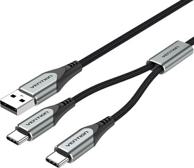 Кабель Vention 1 м (CQOHF), Кабель Vention USB-CM х 2/USB 2.0 AM - 1м.