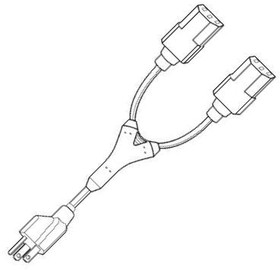 17272A 10 B1, Cable Assembly Power Cord 1.82m 18AWG 3 POS Power to 2(3 POS Power) PL-F/F Bulk