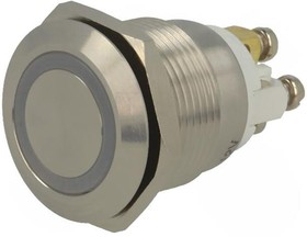 Фото 1/2 GQ19F-10E/RG/12/S (DUAL LED, 12V), Переключатель антивандальный, 1, SPST-NO, 2A/36VDC, IP65, 19мм