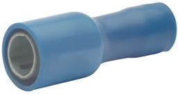 Insulated round plug sleeve, 5 mm, 1.5 to 2.5 mm², AWG 16 to 14, bronze, tin-plated, blue, 930