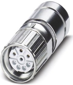 Socket, M23, 8 pole, crimp connection, screw locking, straight, 1605602