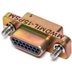 MWDM1L-15PSM, D-Sub Micro-D Connectors MICR D SLDRCUP CON 15CNT SZ #26 PIN