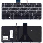 Клавиатура для ноутбука HP EliteBook Folio 1020 G1 черная с серебристой рамкой и ...
