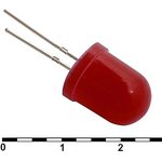 10 mm red 30 mCd 20, Светодиод , 10 мм, красный, угол излучения 20 градусов