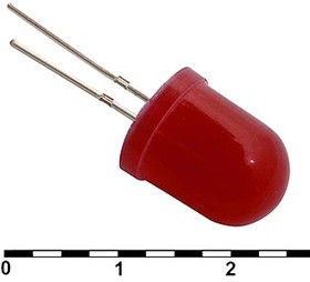 10 MM RED 30 MCD 20, Светодиод 10мм/красный/ 630нм/30мкд/20°