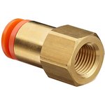 KQ2F10-G02A, KQ2 Series Straight Threaded Adaptor, G 1/4 Female to Push In 10 ...
