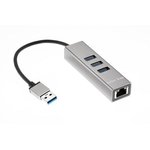Telecom Переходник USB 3.0 -- RJ-45 1000Mbps +3 USB3.0, Aluminum Shell ...
