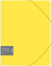 Папка на резинке Soft Touch А4, 600 мкм, желтая FB4_A4984