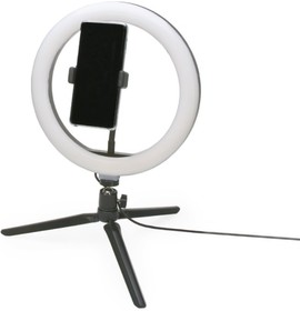 Фото 1/8 Кольцевая светодиодная лампа 26 см. F-532 с LED подсветкой (видеоблогеры, селфи, слоуфи) (черный)
