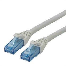 21.15.2981-50, Cat6a Male RJ45 to Male RJ45 Ethernet Cable, UTP, Grey LSZH Sheath, 300mm, Low Smoke Zero Halogen (LSZH)