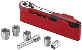 M1413N1, 13-Piece Metric 1/4 in Standard Socket Set with Ratchet, 6 point