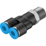 QSY-1/4-6, Y Threaded Adaptor, Push In 6 mm to Push In 6 mm ...