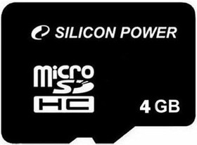 Карта памяти 4Gb MicroSD Silicon Power (SP004GBSTH004V10)