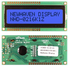 NHD-0216K1Z-FSB-GBW-L, LCD Character Display Modules & Accessories STN- GRAY Transfl 80.0 x 36.0