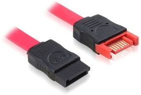 GC-ST103, GCR Кабель интерфейсный удлинитель 0.5m SATA II- SATA II, до 3 Гбит/с, 26 AWG, 7pin / 7pin, красный