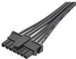 145132-0703, Cable Assembly AC Power 0.3m Micro-Fit to Micro-Fit 7 to 7 POS F-F Crimp-Crimp 20AWG