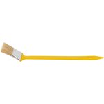 01220, Кисть радиаторная, натуральная светлая щетина, желтая пластиковая ручка ...