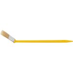 01219, Кисть радиаторная, натуральная светлая щетина, желтая пластиковая ручка ...