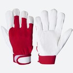 Перчатки кожаные Mechanic цвет красный/белый, манжета велкро JLE301-10/XL