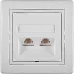 Aling-conel Розетка телефонная PRESTIGE 2xRJ12 6/4 Cat3, белая 613.00 113060