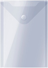Папка-конверт на кнопке, А6, 105х148 мм, 150 мкм, прозрачная 267536