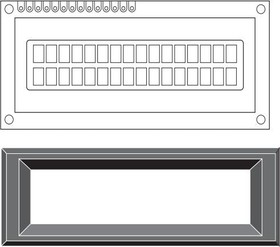 Фото 1/3 EA 017-2UKE, LCD Character Display Modules & Accessories Bezel 017-xx Series 60x14.8 / 76x27