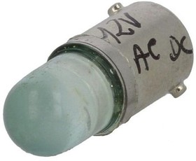 Фото 1/2 LG-BA9S-12AC/DC, Лампочка LED, зеленый, BA9S, 12ВDC, 12ВAC