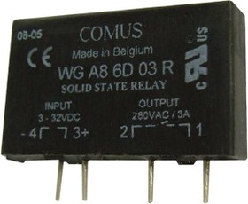 Solid state relay, 3-32 VDC, zero voltage switching, 24-280 VAC, 3 A, PCB mounting, 5710 7333 100