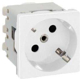 Фото 1/3 Механизм розетки 1-м СП 2мод. Simon Connect 16А IP20 250В с заземл. модуль K45 винт. клеммы бел. Simon K01-9