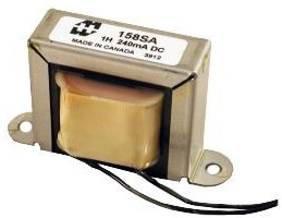 Фото 1/2 158SA, Power Inductors - Leaded DC reactor, filter choke, open channel mount, inductance 1.0H, DC current 240 ma.