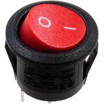 RS601C-10100R3B, переключатель клавишный ON-OFF 250B 6A красный (аналог ...