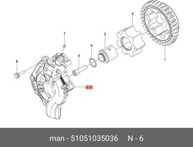 51051035036, Корпус маслного насоса двигател Крышка маслного насоса