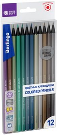 Цветные карандаши SuperSoft. Metallic металлик, 12 цветов, заточенные SSM0506