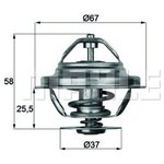 TI16488, Термостат FORD KA(1.2D) 08-, FIAT 500(1.2D) 07-, 500 C(1.2D) 09- ...