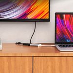 HDMI адаптер HOCO HB14 Easy use USB-C на USB-С/USB/HDMI, 3А, PD67W, 0.15м (серый)