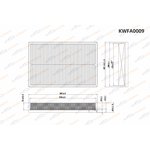 KWFA0009, Фильтр воздушный Skoda Fabia I 1.4 99-/Octavia II 1.4 04-06/VW Golf ...